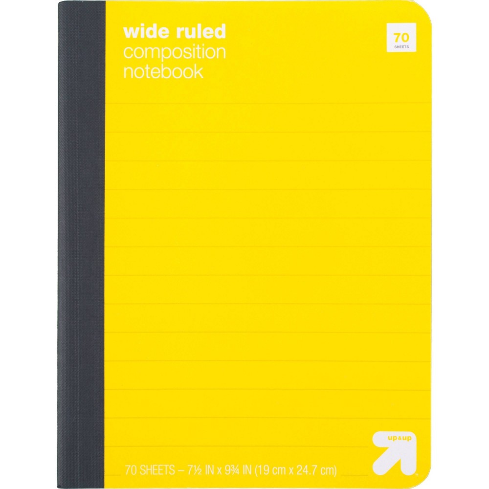 Wide Ruled Yellow Hard Cover Composition Notebook - up & up (4-Pack)