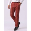 Lars Amadeus Men's Flat Front Unique Plaid Printed Business Dress Pants - 2 of 4