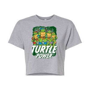 Women's - Teenage Mutant Ninja Turtles - Turtle Power Cropped Graphic T-Shirt - 1 of 4