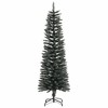 vidaXL Christmas Tree Green and white PVC and steel Slim - 3 of 4