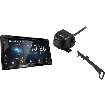 Kenwood DNX697S Navigation Receiver with CMOS-230LP Rearview Camera with License Plate Mounting Hardware