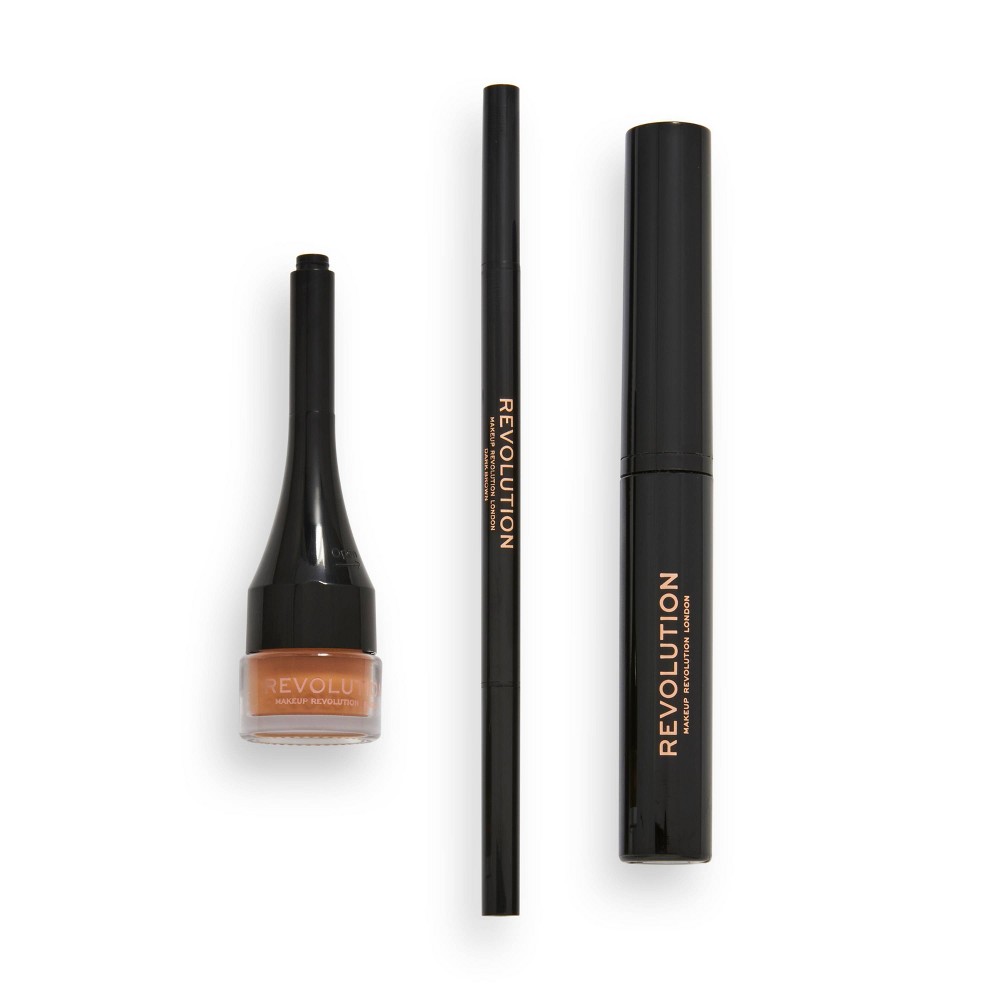 Makeup Revolution Ultra Brow Builder Kit - Medium Brown - 0.017oz -  84736082