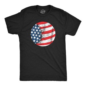 Mens Funny T Shirts American Flag Baseball Sarcastic Fourth Of July Graphic Novelty Tee for Men - Crazy Dog Men's T Shirt For Fourth Of July - 1 of 4