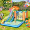 Outsunny 6-in-1 Tropical Inflatable Water Slide Jumping Castle Includes Floating Ball Slide Trampoline Pool Cannon Climbing Wall with Carry Bag - 3 of 4