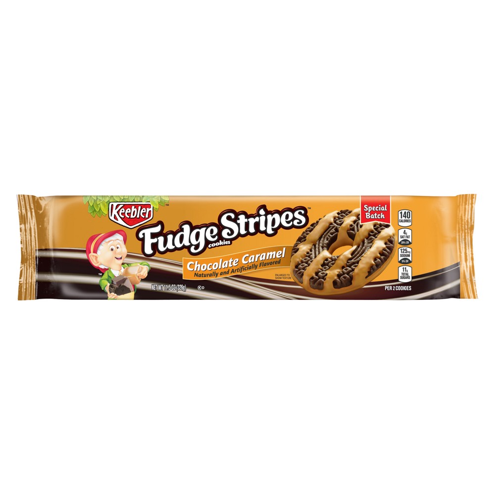 UPC 030100119135 Keebler Fudge Stripes Chocolate Caramel Cookies 11