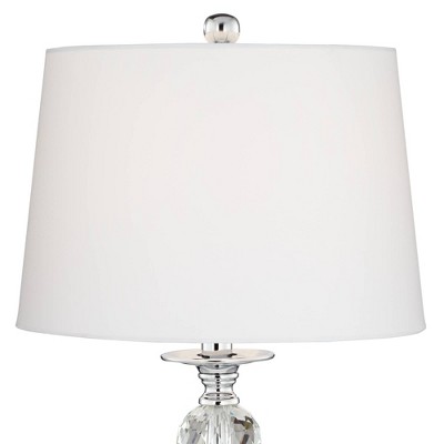 Vienna 25" Clear Crystal Glass Table Lamp with White Shade