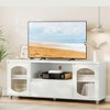 Modern TV Stand for 65 Inch TV, TV Cabinet with Fluted Glass Door and Open Shelve - 3 of 4