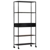 vidaXL Bookshelf Bookcase Standing Shelves Rough Mango Wood and Coated Iron - 31.5" - 4 of 4