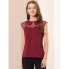 Allegra K Women's Mesh Semi Sheer Work Office Peter Pan Collar Shirt - 2 of 4