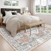 5x7 Vintage  Medallion Washable Area Rug, Low-Pile Non-Slip Soft Carpet for Living Room, Bedroom, Office, Farmhouse, Orange - 2 of 4