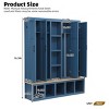 Farmhouse 4-in-1 Hall Tree with Hooks, Entryway Coat Rack and Shoe Storage Cabinet with Seating Bench for Hallway or Living Room-The Pop Home - 3 of 4