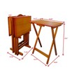 SEVOBAL Folding Tables Foldable Table, Small Portable Rectangle Folding Table, Snack Table For Backyard, Brown, 18.89"*14.17"*25.6" - 3 of 4