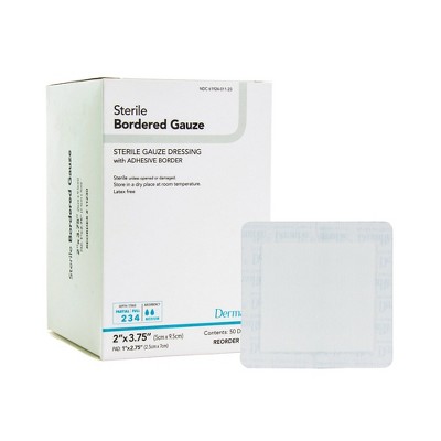 DermaRite Bordered Gauze Adhesive Wound Dressing