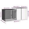 vidaXL Rabbit Cage Anthracite Galvanized steel 78.7x35.8x39.4 in - 4 of 4