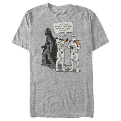 Men's Star Wars Stormtroopers Nice Suit Vader T-Shirt - Athletic Heather -  Medium