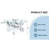 33.4'' Round Tempered Glass Coffee Table with Crossed Wood Base,Modern Farmhouse Accent Table for Living Room-Baofuwish - 4 of 4