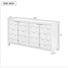 Sideboard Buffet Cabinet, Wooden Floor Storage Console Table, Sideboard Cabinet W/4 Honeycomb Pattern Designed Doors For Entryway Dining Room, Blue - 4 of 4