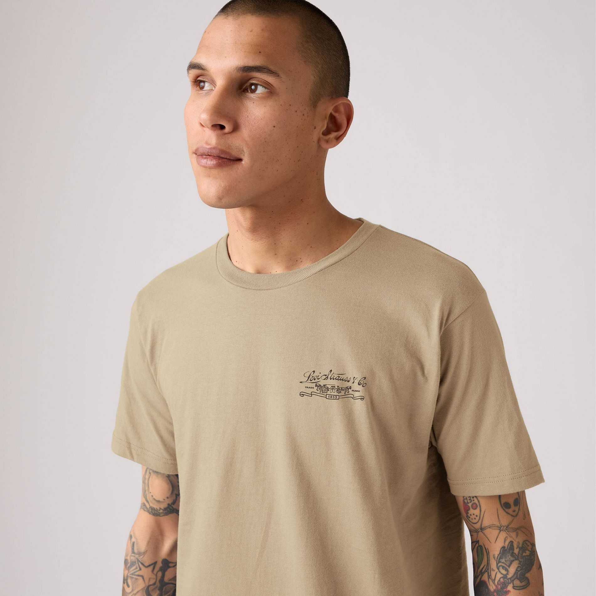 Men's Levi's® Relaxed Fit Short Sleeve Lone Wolf Rodeo T-Shirt - Tan XXL