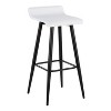 Set of 2 Ale Faux Leather/Steel Barstools Black/White - LumiSource: Upholstered Rectangle, Fixed Height, 250lbs Capacity - 2 of 4