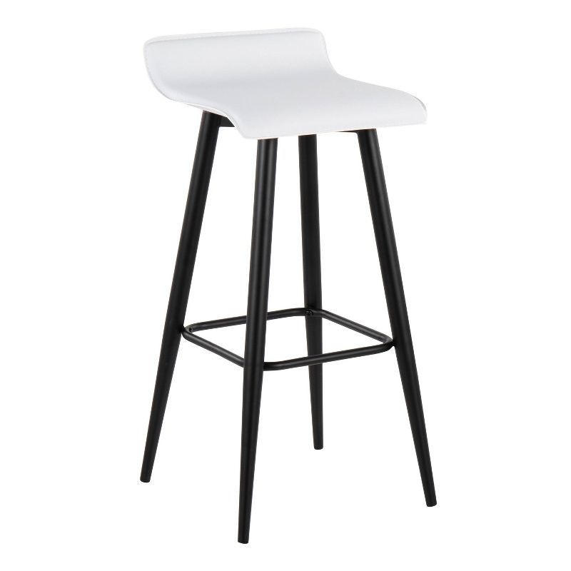 Set of 2 Ale Faux Leather/Steel Barstools Black/White - LumiSource, 3 of 12