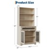 CuisinSmart 62" Tall Kitchen Pantry Cabinet, Buffet Hutch with Microwave Stand & 3 Glass Doors, Coffee Bar Storage Cabinet - 4 of 4