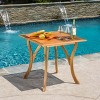 Vynxaria Patio End Tables - Natural Brown Square Dining Table, 31.5"x31.5"x30" - 2 of 4