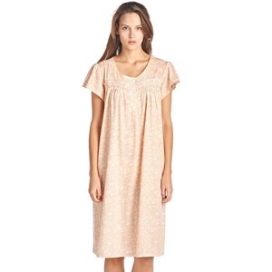 Casual Nights Women's Short Sleeve Floral And Lace Nightgown - 1 of 4