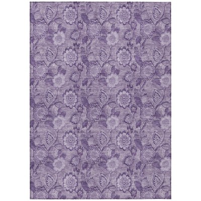 HomeRoots 9' X 12' Plum And Purple Floral Washable Indoor Outdoor Area Rug