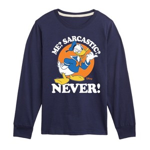 Boys' - Disney - Donald Me Sarcastic Never Long Sleeve Graphic T-Shirt - 1 of 4
