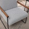 Sapphtopaz Modern Accent Chair with Curved Armrests Boucle Upholstered Comfy Chair Single Minimalist Lounge Chairs for Living Room, Bedroom - 2 of 4