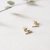 Skinny Midi Crystal Bar Earrings in Gold, Rose Gold, Silver - Honeycat - 4 of 4