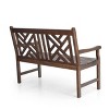 Outdoor Poplar Wood Loveseat Bench - Natural - Captiva Designs: For Garden & Porch, Fade-Resistant - 3 of 4