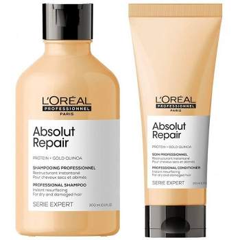 L'Oreal ABSOLUT REPAIR Shampoo (10.1 oz) & Conditioner (6.7 oz) Duo Set | Absolute Repairs Damage | Quinoa & Proteins Loreal Kit