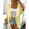 Lightweight Crochet Cardigan Sweater Rib Knit Open Front Sweater Coats - 2 of 4