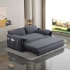 63.8" Queen Size Pull Out Couch 3-In-1 Convertible Sleeper Sofa Bed With Side Storage,Multi-Functional Velvet Loveseat Bed For Apartment-Cuddlewood - 2 of 4