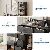 Vanity Desk with Mirror and Lights, Black Vanity Table with Charging Station and Stool, Large Makeup Desk with 4 Drawers, Dressing Table - 4 of 4