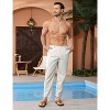Men's Lightweight Cotton Linen Pants Casual Trouser Summer Yoga Beach Pant with Pockets - 3 of 4