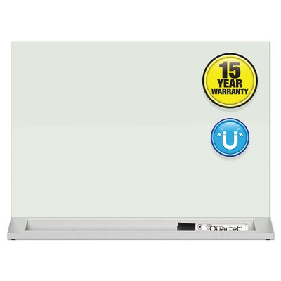 Quartet Desktop Magnetic Glass Dry-Erase Panel, 23 x 17, White Surface