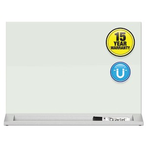 Quartet Desktop Magnetic Glass Dry-Erase Panel, 23 x 17, White Surface - 1 of 4