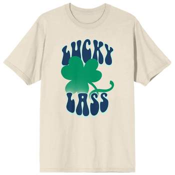 St. Patrick's Day Lucky Lass Crew Neck Short Sleeve Women's Natural T-shirt