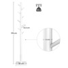 VASAGLE 8 Hooks Solid Wood Coat Rack Wood Hall Tree Coat Rack Stand with Stable Square Base 3 Height Options Office - 3 of 4