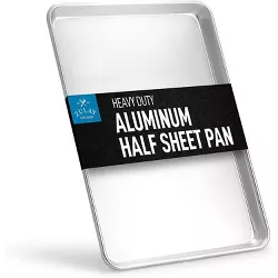 Zulay Large Aluminum Baking Pan - Half Sheet (13" x 18") Baking Sheet For Oven - Perfect Cookie Sheet For Baking Commercial Or Home Use