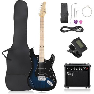 GLARRY 39" GST Series Electric Guitar Kit with Amp for Beginner Starter, HSS Pickups Full Size Guitar (Dark Blue) - 1 of 4