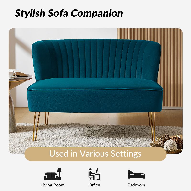 Ainhoa 45" Contemporary  Solid and Manufactured Wooden Frame Loveseat | ARTFUL LIVING DESIGN, 5 of 11