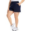 Women's Plus Size Athletic Shorts High Waist Workout Running Lounge Casual Yoga Shorts with Pockets - 3 of 4