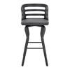 30" Swivel Bar Stool in Faux Leather and Wood with Comfortable Seat and Sturdy Design for Kitchen or Bar - 3 of 4