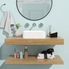 ONWITH 19"x15" White Ceramic Rectangular Vessel Bathroom Sink - 3 of 4