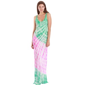 Riviera Sun Womens Tie Dye Maxi Dress - Braided Strap Knit Sundress for Women - 1 of 3