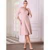 Hobemty Women's Flare V Neck 3/4 Sleeve Elegant A Line Midi Work Dress - 2 of 4