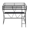 CAVINAS Full Size Loft Bed with Desk Modern Metal Bed Frame with Storage Shelves and Ladder for Bedroom - 3 of 4